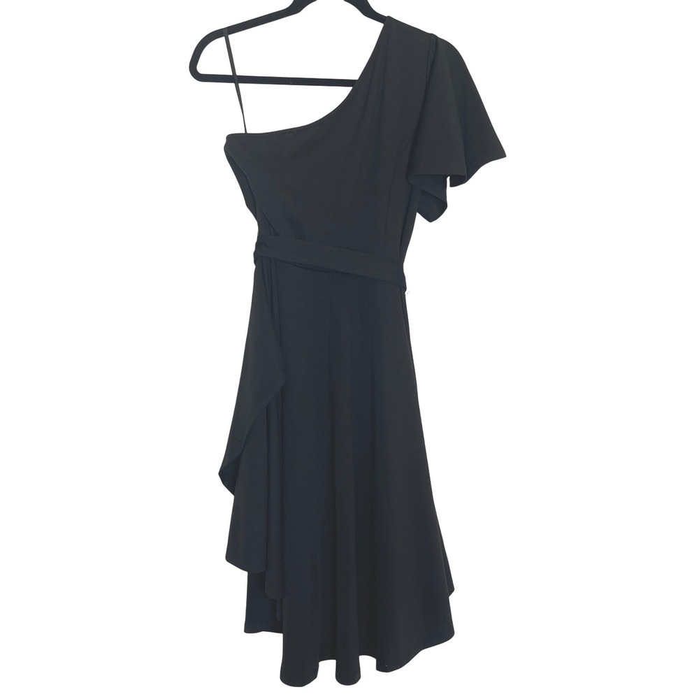 Grace Karin Women's Black One Shoulder Hi-Low Asymmetrical Dress Size L New  NWT - Picture 3 of 6